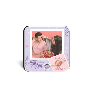 Personalized Sibling Story Rakhi Magnet  Musical Photo Fridge Magnet with Custom Voice Message Unique Raksha Bandhan Gift
